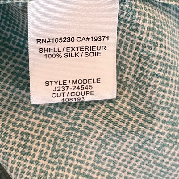 Joie Revolve SILK Marsher Textural Print Blouse in Juniper Blue Green Sm - Picture 10 of 14